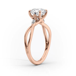 The Kelsey Set  With A 3 Carat Marquise 14K Rose Gold Moissanite