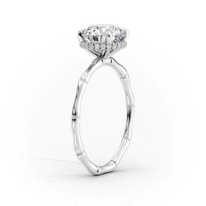 The Eve Set With A 2 Carat E. Cushion 18K White Gold Lab Diamond