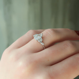The Melissa Set  With A 5 Carat Pear 18K White Gold Moissanite