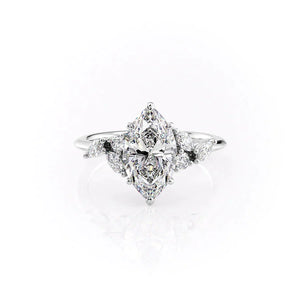 The Melissa Set With A 1.5 Carat Marquise 14K White Gold Lab Diamond