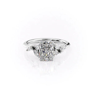 The Melissa Set  With A 2 Carat Radiant 14K White Gold Moissanite