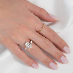 The Abigail Set With A 1 Carat Oval 18K Yellow Gold Lab Diamond