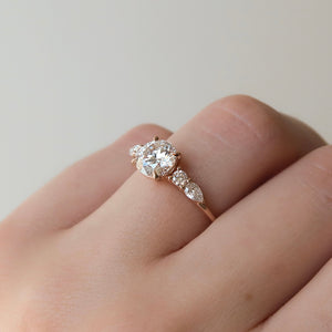 The Abigail Set With A 1 Carat Round 14K Rose Gold Lab Diamond