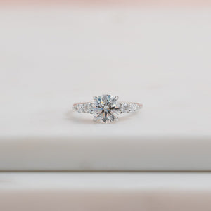 The Abigail Set  With A 1 Carat Round 18K White Gold Moissanite