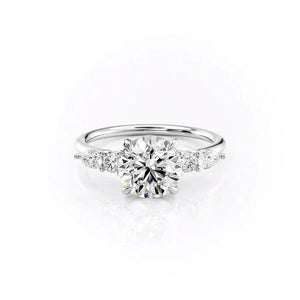 The Abigail Set With A 2 Carat Round 18K White Gold Lab Diamond