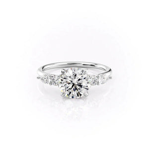 The Abigail Set  With A 1 Carat Round 18K White Gold Moissanite