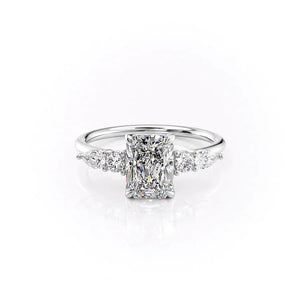 The Abigail Set With A 1 Carat Radiant 14K White Gold Lab Diamond