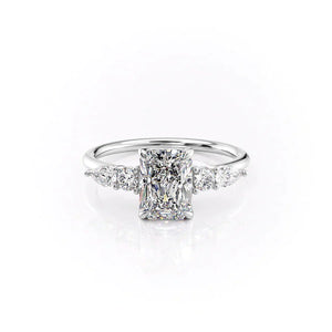 The Abigail Set With A 2 Carat Radiant 18K White Gold Lab Diamond