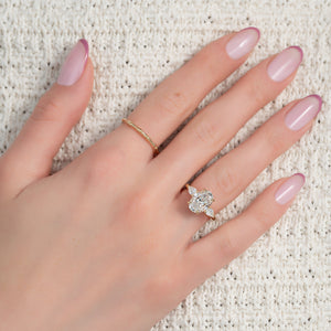 The Lauren Set  With A 3 Carat Oval 18K Yellow Gold Moissanite