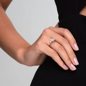 The Lauren Set With A 1.5 Carat Round 18K Rose Gold Lab Diamond