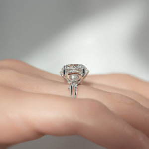 The Halo Twig Set With A 2.5 Carat Round 14K White Gold Lab Diamond