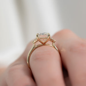 The Victoria Set  With A 2.5 Carat Emerald 14K Yellow Gold Moissanite