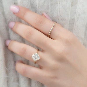 The Victoria Set  With A 2.5 Carat Oval 18K Yellow Gold Moissanite
