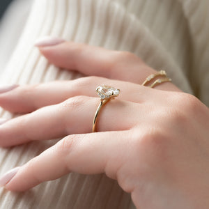 The Victoria Set  With A 2.5 Carat Oval 18K Yellow Gold Moissanite