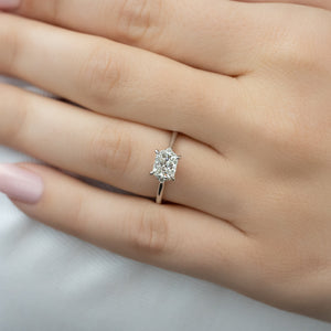 The Victoria Set  With A 2.5 Carat Princess 14K White Gold Moissanite