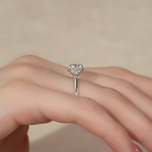 The Victoria Set  With A 1.5 Carat Round 14K White Gold Moissanite