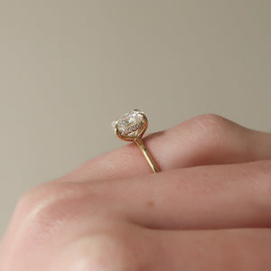 The Sarah Set  With A 3 Carat Cushion 14K Yellow Gold Moissanite