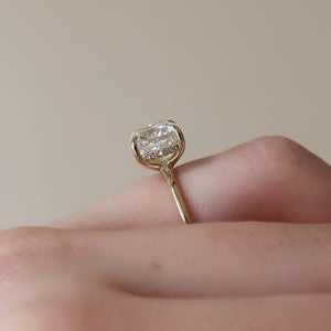 The Sarah Set  With A 1 Carat Cushion 18K Yellow Gold Moissanite