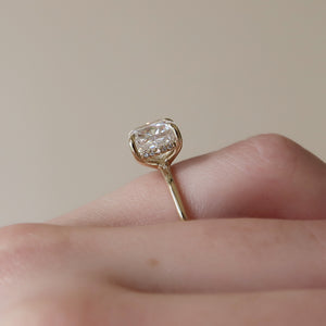 The Sarah Set Pave  With A 2.5 Carat Cushion 18K Yellow Gold Moissanite