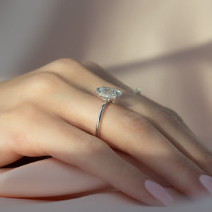 The Sarah Set  With A 4 Carat Oval 18K White Gold Moissanite