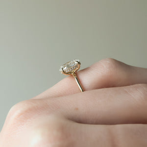 The Sarah Set  With A 2.5 Carat Oval 18K Yellow Gold Moissanite