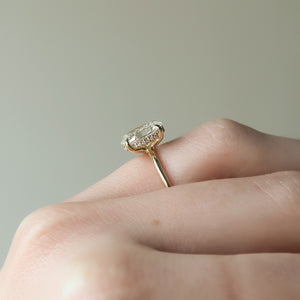 The Sarah Set Pave  With A 2.5 Carat Oval 18K Yellow Gold Moissanite