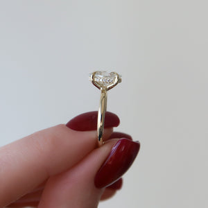 The Sarah Set  With A 2.5 Carat Oval 18K Yellow Gold Moissanite
