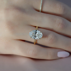 The Sarah Set  With A 1 Carat Oval 18K Yellow Gold Moissanite