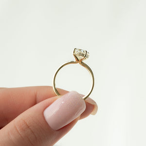 The Sarah Set  With A 3 Carat Oval 18K Yellow Gold Moissanite