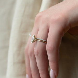 The Sarah Set  With A 4 Carat Oval 18K Yellow Gold Moissanite