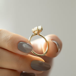 The Sarah Set  With A 4.5 Carat Pear 14K Yellow Gold Moissanite