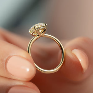 The Sarah Set  With A 2.5 Carat Pear 18K Yellow Gold Moissanite