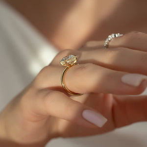 The Sarah Set  With A 2.5 Carat Round 18K Yellow Gold Moissanite