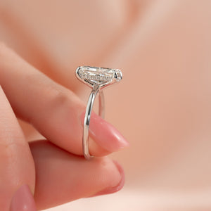 The Sarah Set  With A 4.5 Carat Radiant 18K White Gold Moissanite