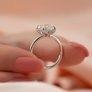 The Sarah Set  With A 2.5 Carat Radiant 14K White Gold Moissanite