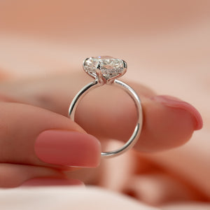 The Sarah Set Pave  With A 1.5 Carat Radiant 14K White Gold Moissanite
