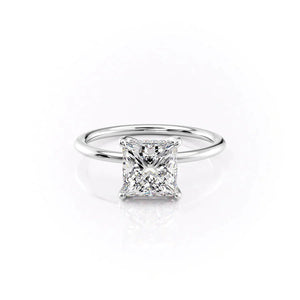 The Sarah Set  With A 1 Carat Princess 18K White Gold Moissanite