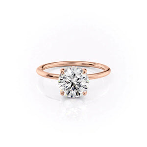 The Sarah Set  With A 1.5 Carat Round 14K Rose Gold Moissanite