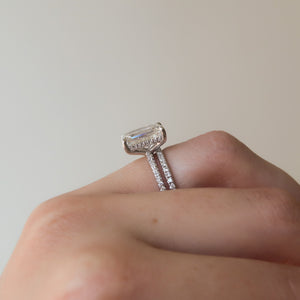 The Sarah Set With A 1 Carat Emerald 18K White Gold Lab Diamond