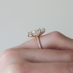 The Sarah Set With A 1 Carat Marquise 18K Yellow Gold Lab Diamond
