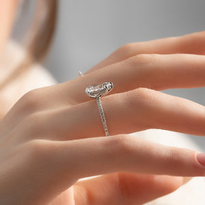 The Sarah Set With A 1 Carat Pear 14K White Gold Lab Diamond