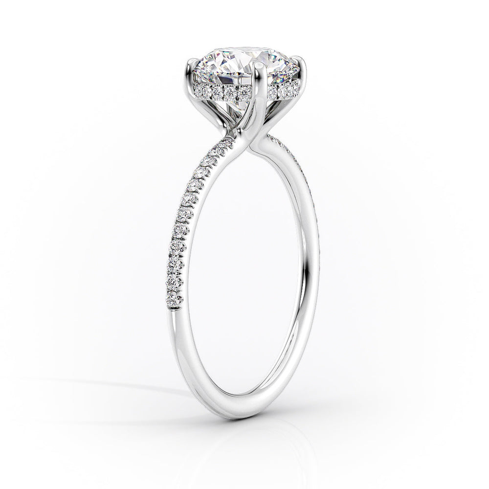 The Sarah Set With A 3 Carat Radiant 18K White Gold Lab Diamond