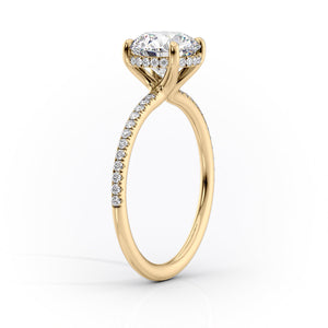 The Sarah Set With A 1 Carat Marquise 18K Yellow Gold Lab Diamond