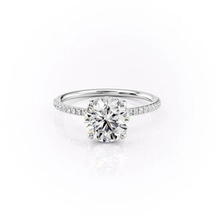 The Sarah Set  With A 5 Carat Princess 14K White Gold Moissanite