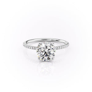 The Sarah Set With A 1 Carat Round 18K White Gold Lab Diamond