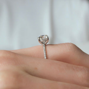 The Sarah Set With A 1 Carat Round 14K White Gold Lab Diamond