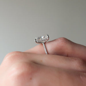 The Sarah Set With A 1 Carat Radiant 14K White Gold Lab Diamond