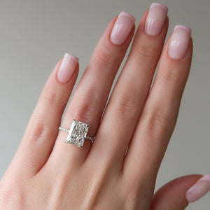 The Pave Sarah Set With A 1 Carat Radiant 14K White Gold Lab Diamond