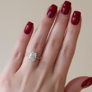 The Pave Sarah Set With A 1 Carat Radiant 14K Yellow Gold Lab Diamond