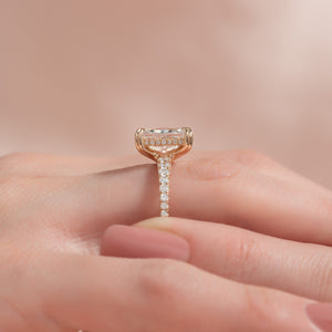The Pave Sarah Set With A 1 Carat Radiant 14K Yellow Gold Lab Diamond